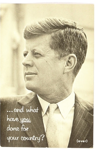 John F. Kennedy What Have You Done for Your Country Postcard