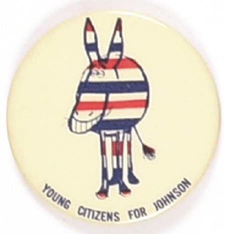 Young Citizens for Johnson Donkey Celluloid