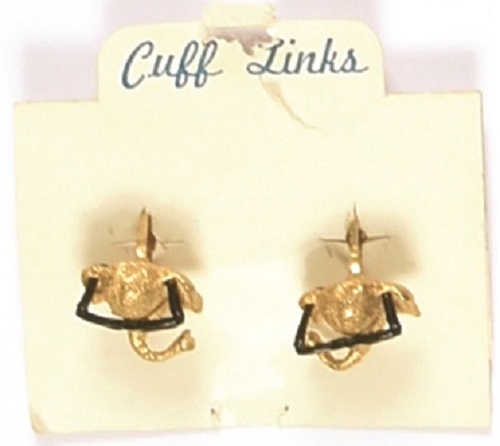 Goldwater Elephant Cuff Links and Card