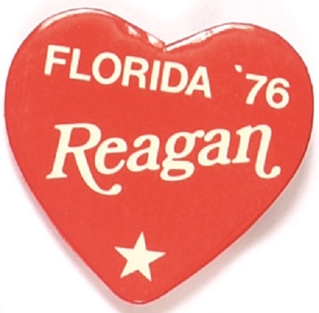 Florida for Reagan Heart-Shaped 1976 Pin