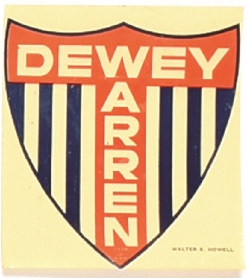 Dewey, Warren Shield Sticker