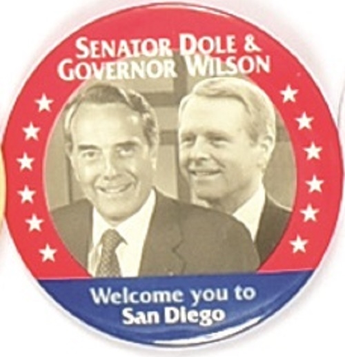 Dole, Wilson California Convention Pin