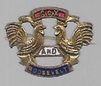 Cox, Roosevelt Rare Roosters Enamel Pin