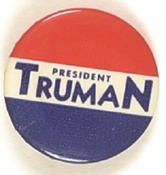 President Truman Red, White and Blue Celluloid