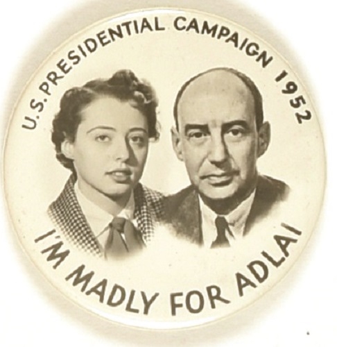 Madly for Adlai Stevenson Portrait Pin