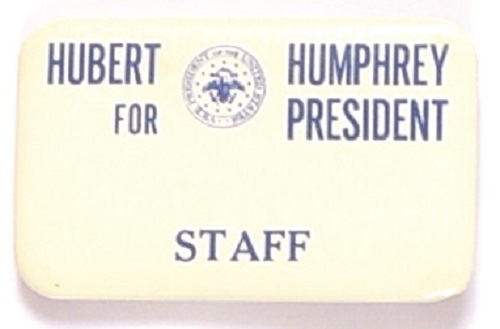 Hubert Humphrey for President Staff Pin