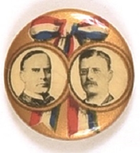 McKinley, Roosevelt Gold, Ribbon Design Jugate