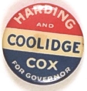 Harding, Coolidge, Cox Massachusetts Coattail