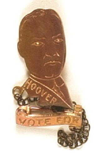 Vote for Hoover Metal Bust With Attached Pin