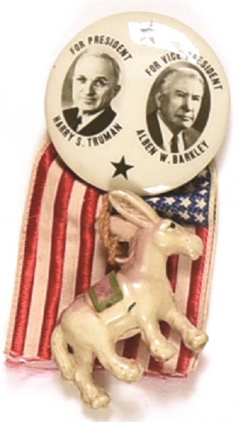 Truman, Barkley Rare Jugate with Donkey, Ribbon
