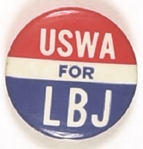 USWA for LBJ Labor Union Pin