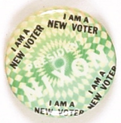 Nixon New Voter Green Psychedelic Pin