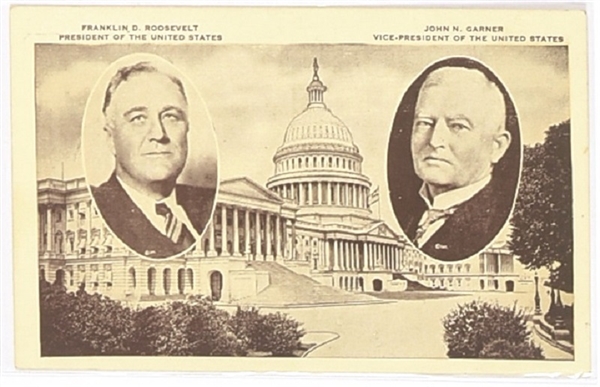 Roosevelt, Garner Capitol Postcard