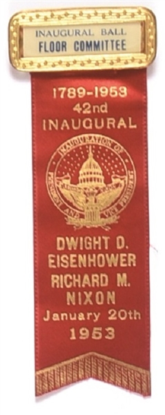 Eisenhower Floor Committee 1953 Inaugural Ribbon