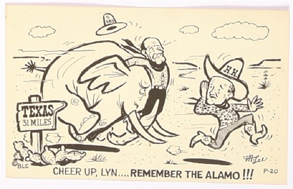 Goldwater, LBJ Cartoon Postcard