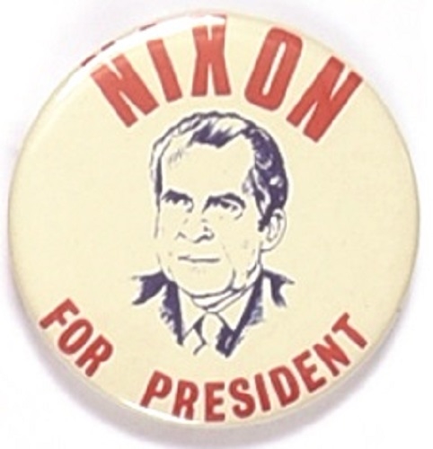 Nixon for President RWB Portrait Pin