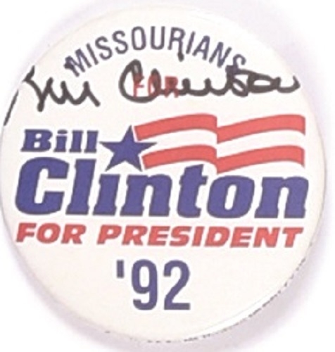Missourians for Clinton Autographed Pin