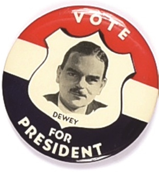Vote Dewey for President Shield Pin