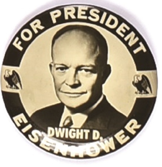 Eisenhower for President Rare Black, White Pin