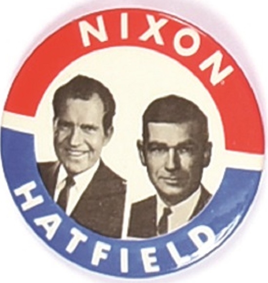 Nixon, Hatfield Proposed 1968 Ticket Pin