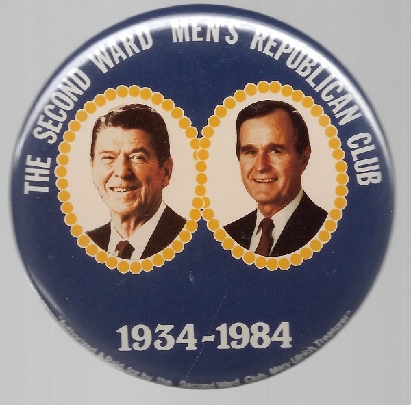 Reagan, Bush Peoria Second Ward Club Jugate