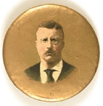 Theodore Roosevelt Gold Background Celluloid