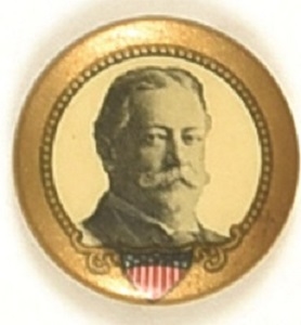 Taft Shield, Filigree, Gold Border Celluloid