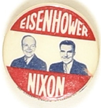 Eisenhower, Nixon Rare 1 1/4 Inch Jugate