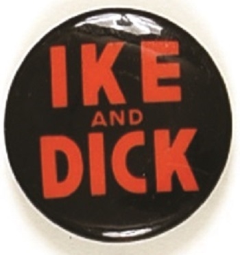 Ike and Dick Orange and Black Celluloid
