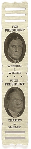Willkie, McNary Aluminum Bookmark