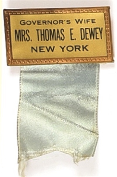 Mrs. Thomas Dewey Governors Wife Badge