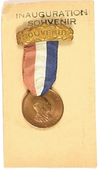 Truman Inaugural Pin, Ribbon, Original Card