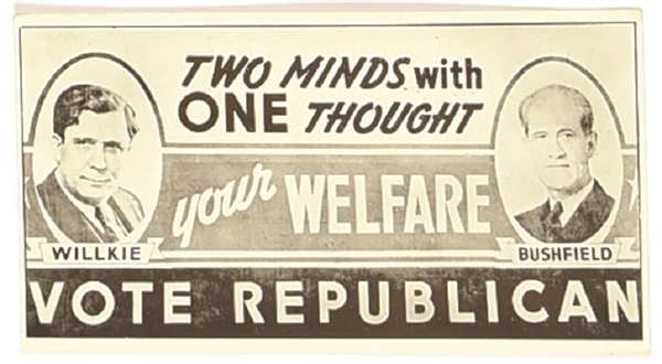 Willkie, Bushfield Two Minds With One Thought Postcard