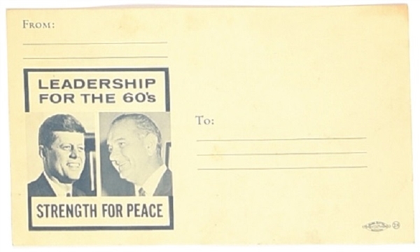Kennedy, Johnson Strength for Peace Postcard