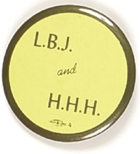 LBJ and HHH Yellow, Black Celluloid
