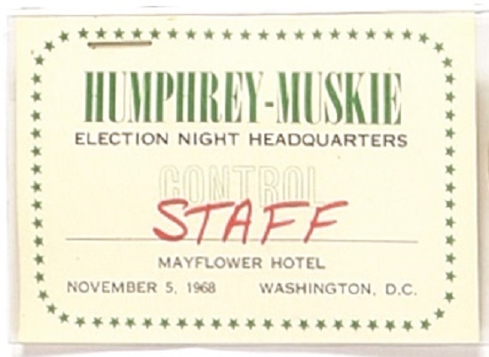 Humphrey Election Night Staff Badge