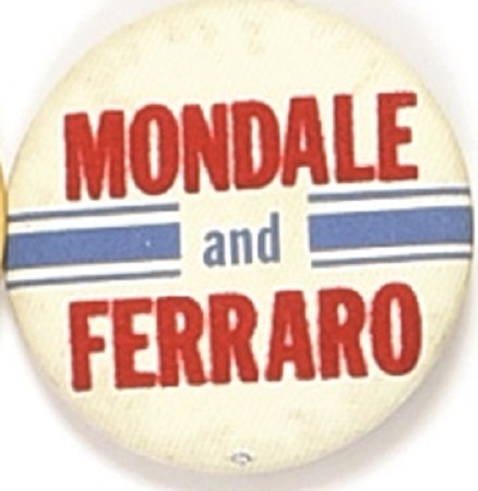 Mondale and Ferraro Cloth Covered Pin from Connecticut