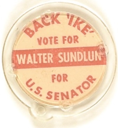 Back Ike, Sundlun for Senator Rhode Island Plastic Badge