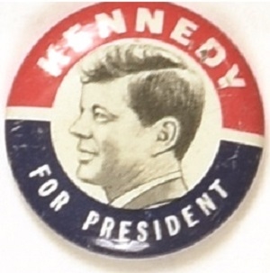 Kennedy for President Profile, Dark Blue Litho