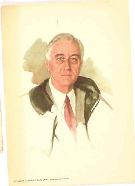 Franklin Roosevelt Final Portrait Postcard