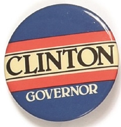 Clinton for Governor Blue Celluloid