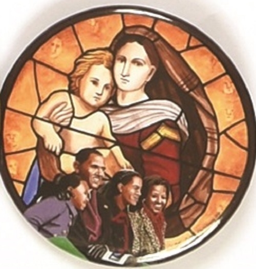 Obama Family Stained Glass Celluloid by Brian Campbell