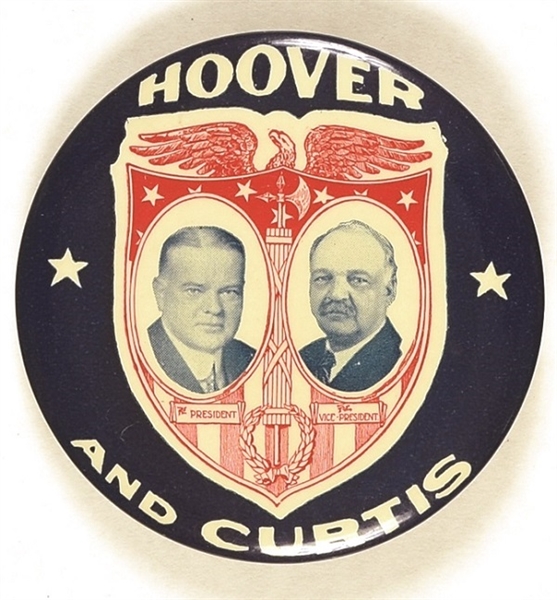 Hoover and Curtis Exceptionally Rare Shield and Eagle Large Jugate