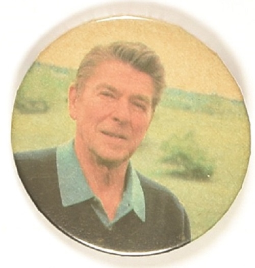 Ronald Reagan Unusual Color Photo Pinback