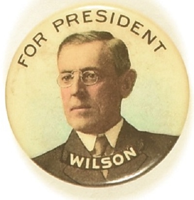 Wilson for President Multicolor Celluloid