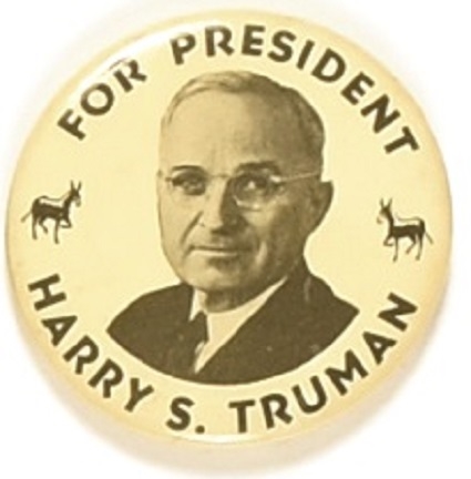 Truman For President Pair of Donkeys Celluloid