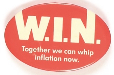 Ford WIN Whip Inflation Now Oval Pin