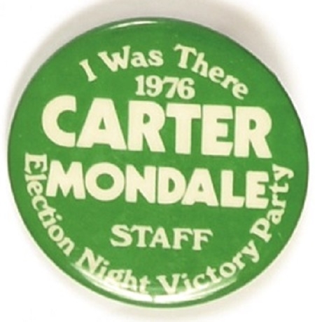 Carter Election Night Victory Party Staff Pin