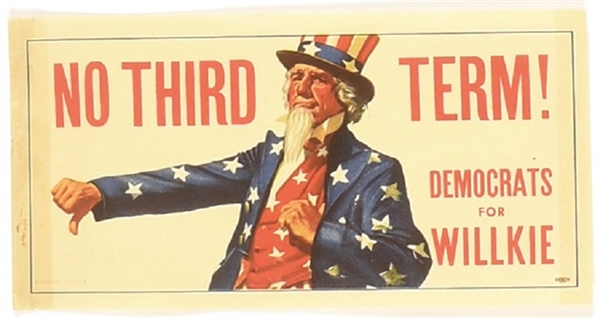 Uncle Sam No Third Term Sticker