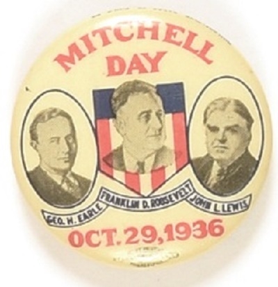 Roosevelt, Earle, Lewis Mitchell Day Pin
